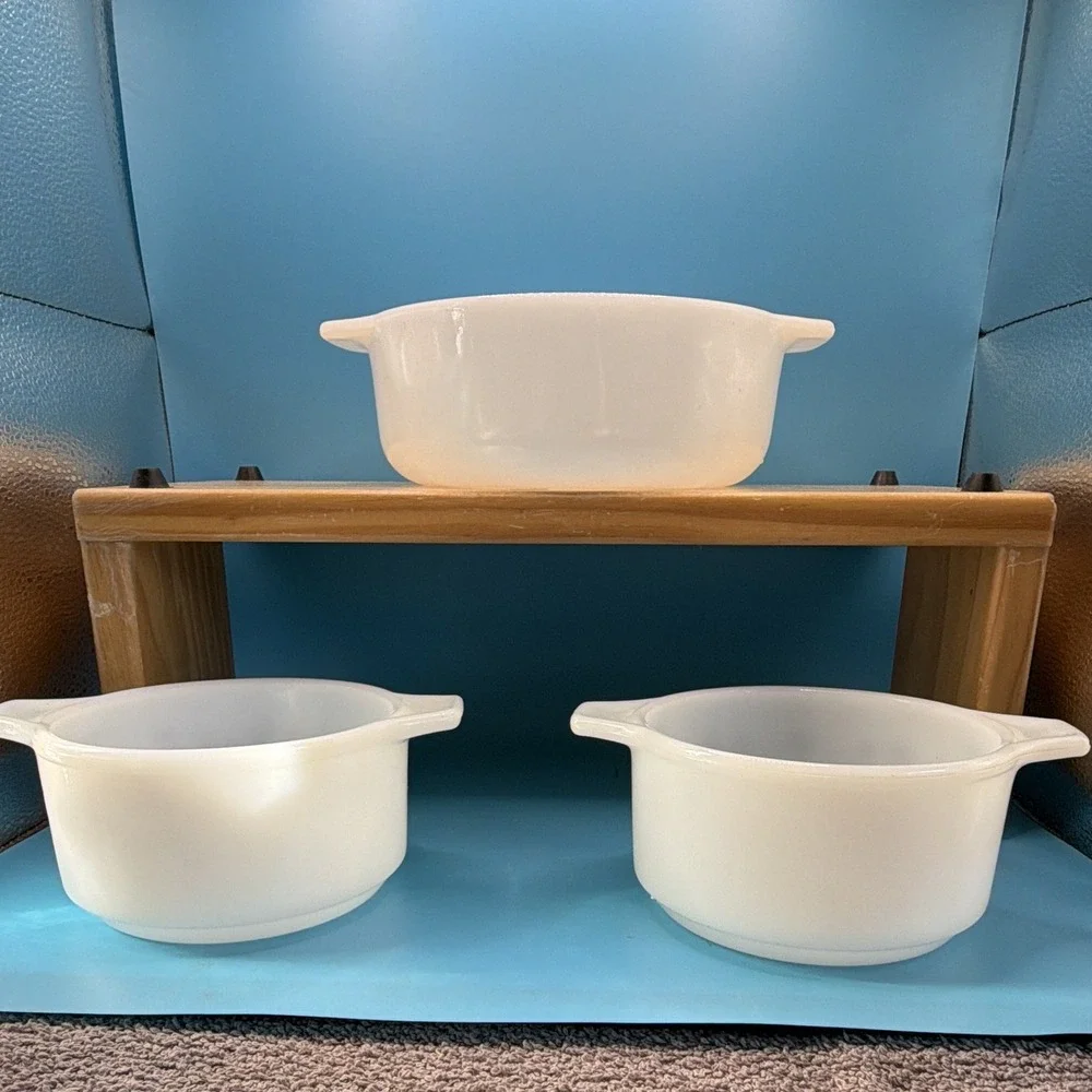Dynaware Pyr-O-Rey Vintage 3pc Floral Round Casserole Dishes #1-#21-#14